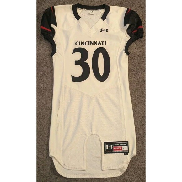 2016 Under Amrour Cincinnati Bearcats Team Issued White Football Jersey #30 - Picture 1 of 7